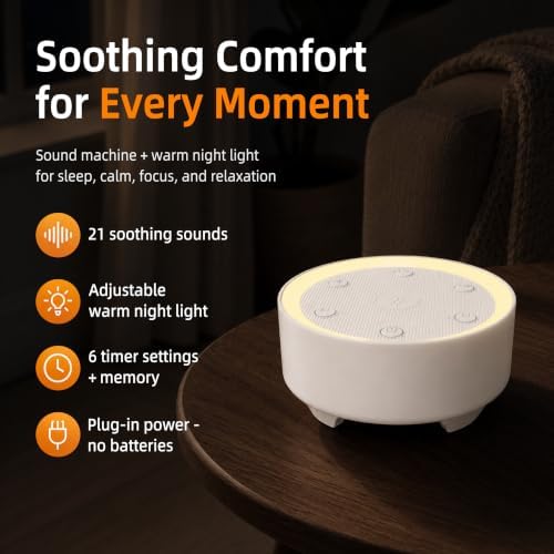 Kipcush White Noise Machine for Sleeping, Baby & Adults, High-Fidelity - Image 2