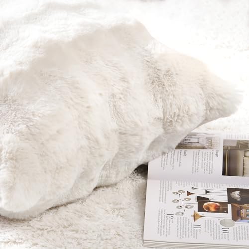 MADIZZ Pack of 2 Thick Plush Faux Wool Throw Pillow Covers Soft Boho Throw - Image 3