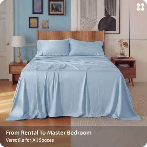 Bedsure PureWoven 100% Rayon Derived from Bamboo, Queen Sheets, 4 Pieces - Image 5