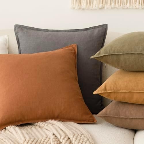 Foindtower Decorative Linen Lumbar Throw Pillow Covers 12x20 Inch Grey - Image 5