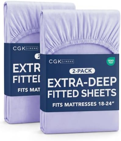 CGK Linens 2 Pack Extra Deep Full Fitted Sheets by CGKUnlimited