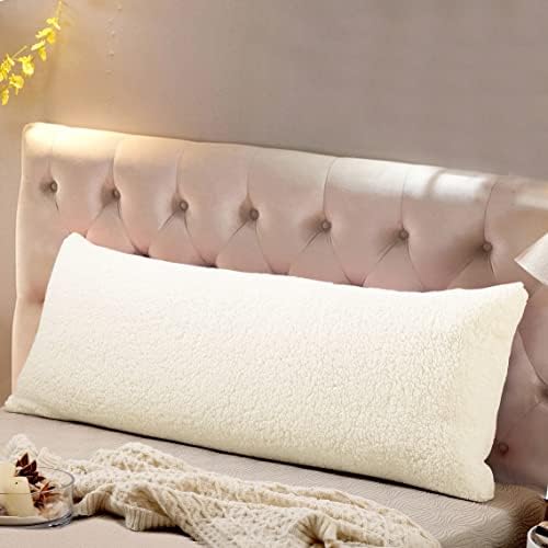 REAFORT Sherpa Body Pillow Cover 21"x54", Zipper Closure by Reafort