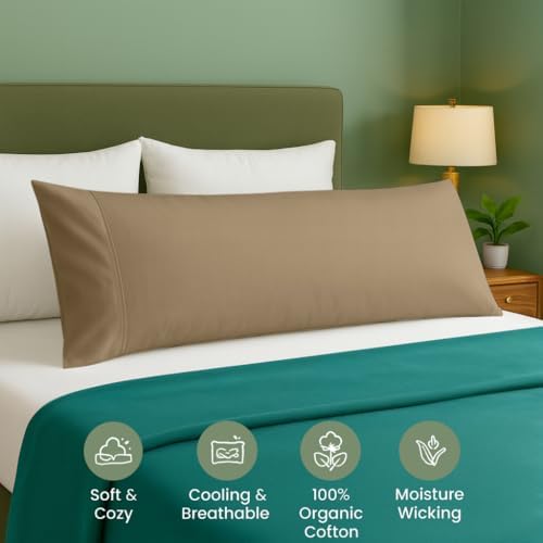 Cotton Delight Organic Cotton Body Pillow Cover 20x48 – 600 Thread Count Sateen - Image 2