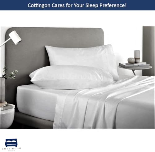Cottingon 5 PC Split King Sheets Fits 16" Deep, Egyptian Cotton - Image 3