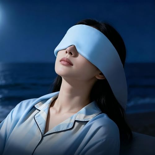 Silk Sleep Mask, Soft Pressureless Cooling Blackout Eye Covers - Image 5