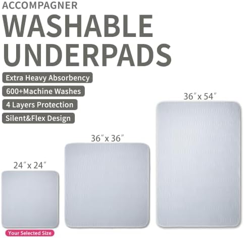 Accompagner Incontinence Bed Pads Washable Waterproof, Ultra-Absorbent Reusable - Image 4