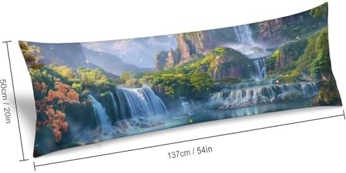 Lake Waterfall Body Pillow Cover Forest Pillowcase - Image 2