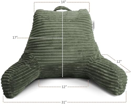 Nestl Reading Pillow with Shredded Memory Foam, Luxe Cut Plush Back Pillow - Image 2