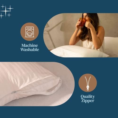 FeelAtHome 100% Cotton Waterproof Pillow Protectors, 30x20 Queen 4 Pack - Image 5