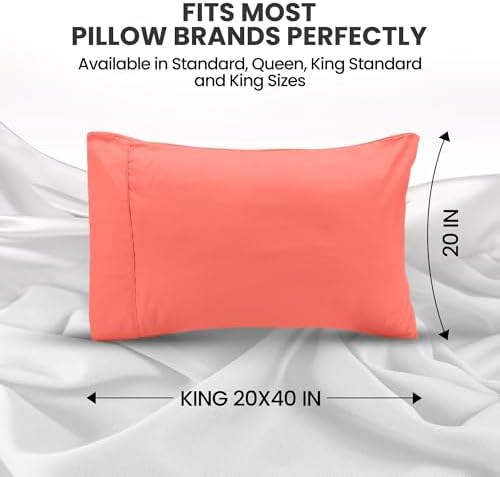 Pillow Covers King Size Set of 4, Soft and Comfy Pillow Cases - Image 2