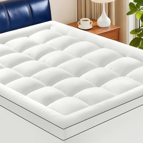 California King Mattress Topper, Extra Thick Pillow Top Mattress Pad - Image 2