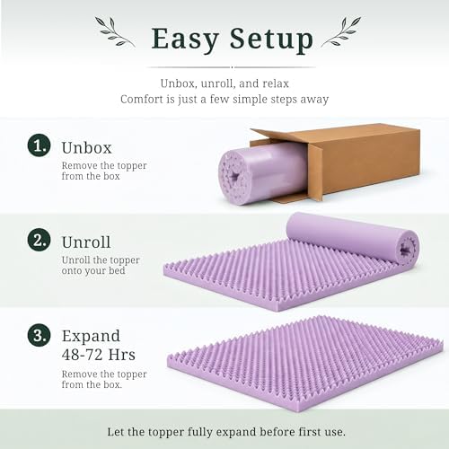 4 Inch Egg Crate Memory Foam Mattress Topper King, Pressure Relief - Image 7