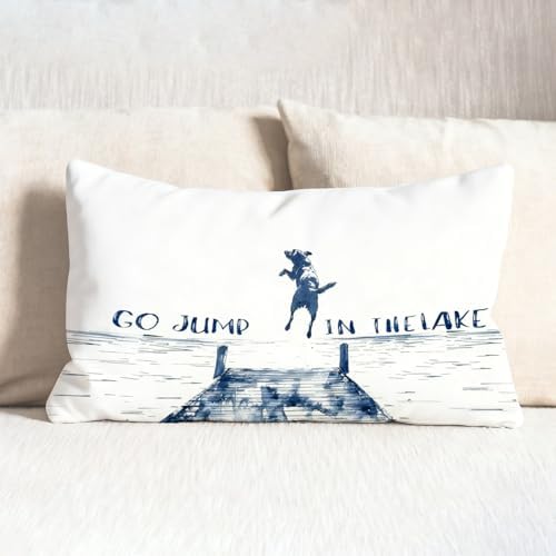 Blue Labrador Retriever Pillow Cover 12x20, Lake House Decor, Gifts - Image 3