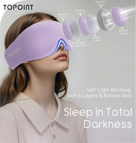 Sleep Mask with Headphones Bluetooth 5.4, TOPOINT 3D Eye Mask Blackout with - Image 2