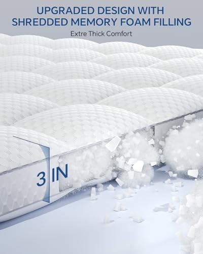 BEDELITE Twin XL Memory Foam Mattress Topper Dual Layer - Image 2