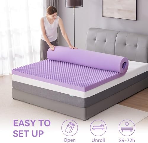 SINWEEK 2 Inch Egg Crate Cooling Gel Memory Foam Mattress Topper Full Size - Image 6