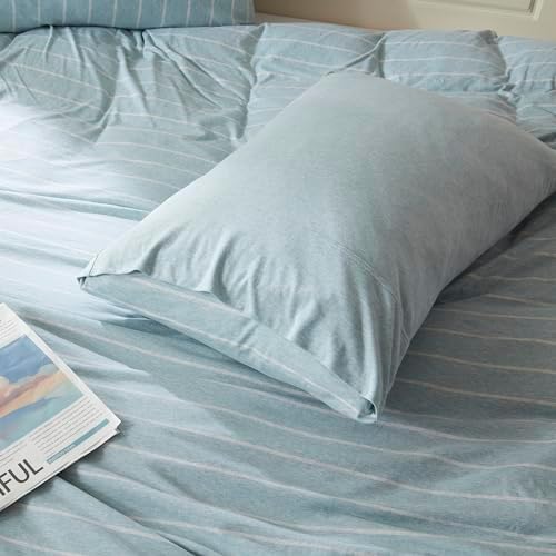 H HOUSEHOLD 100% Jersey Knit Cotton King Size Pillowcases Set of 2, Super Soft - Image 4