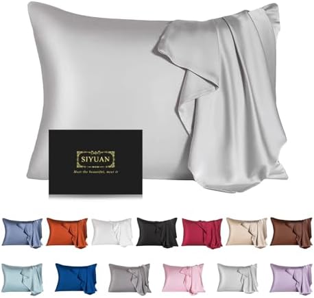 Mulberry Silk Pillowcase for Hair and Skin, Queen Size Cooling Silk Pillow Case by SIYUAN