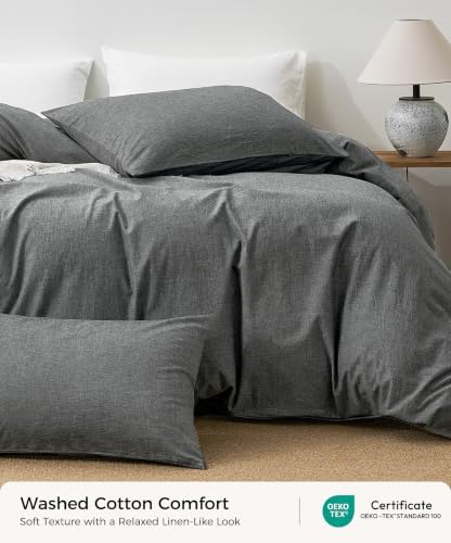 JELLYMONI 100% Washed Cotton Pillowcases, Envelope Closure 2-Pack - Image 2