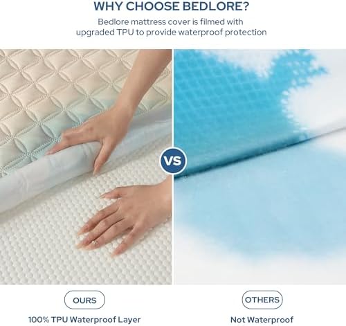 BEDLORE 2 Pack Waterproof Mattress Protector, Twin Size Mattress Pad - Image 2