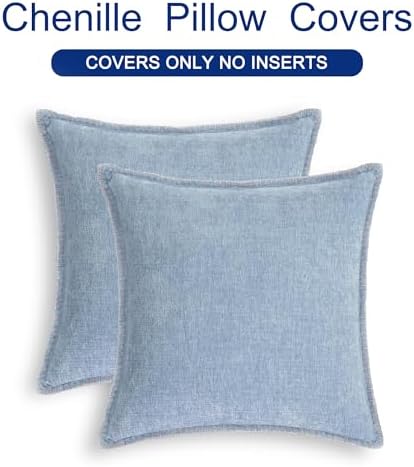 CaliTime Decorative Couch Throw Pillow Covers 18 X 18 Inches Baby Blue - Image 6