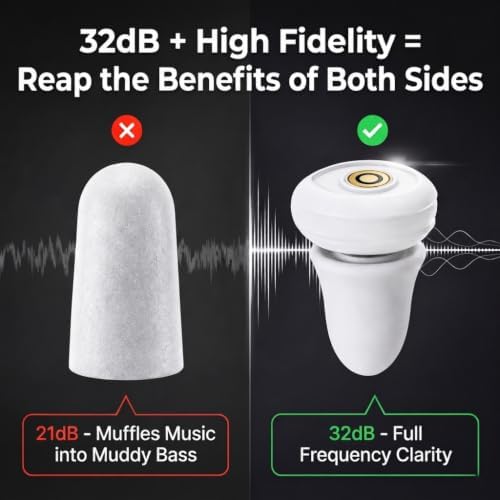 32dB High Fidelity Ear Plugs Noise Cancelling Certified - Image 2