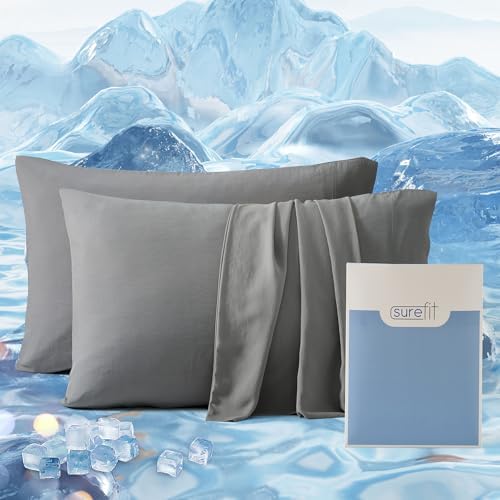 SureFit Washed Ultra-Chill Cooling Pillowcase Set of 2, Standard Size by SureFitInc