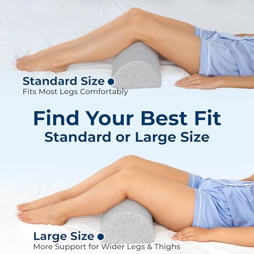 5 STARS UNITED Knee Pillow for Back Sleeping – Large Half Moon Bolster Pillow - Image 6