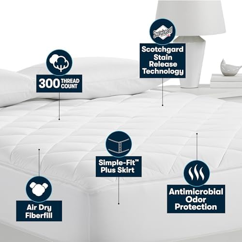 Serta Air Dry Quilted Cotton Mattress Pad - Image 5