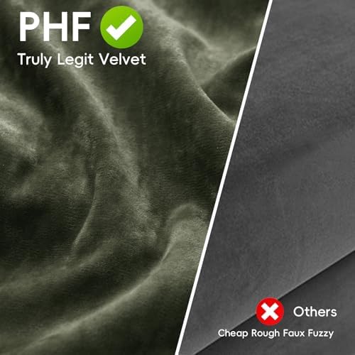 PHF Truly Velvet Pillowcases King Size 20" x 36", Smokey Olive, No Insert - Image 6