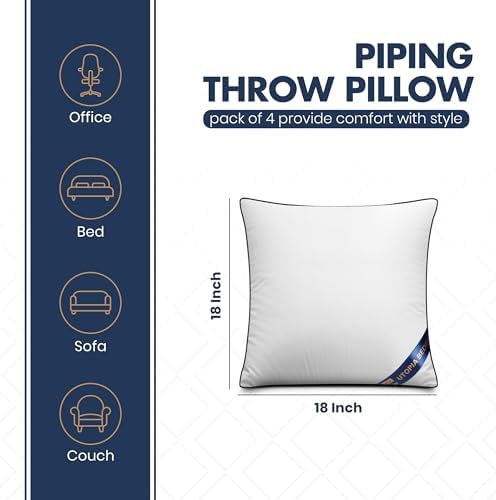 Utopia Bedding 18x18 Throw Pillow Inserts, Decorative Pillows - Image 2