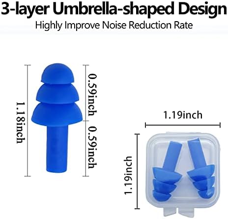 Silicone Ear Plugs for Sleeping, 12 Pairs Reusable Earplugs Noise Reduction Ear - Image 5