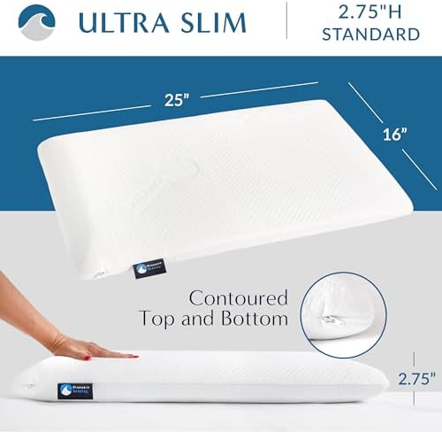 Bluewave Bedding Ultra Slim Gel Memory Foam Pillow - Image 3