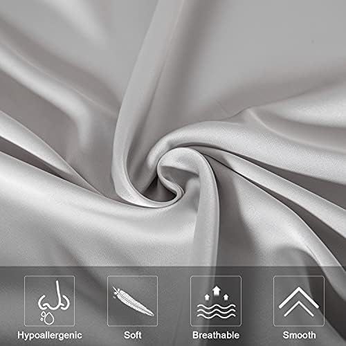 Mulberry Silk Pillowcase for Hair and Skin, Queen Size Cooling Silk Pillow Case - Image 3