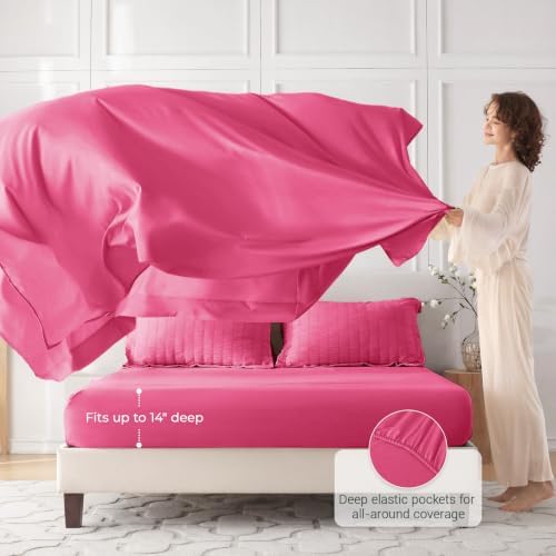 MUXHOMO 7 Pieces Oversized Queen Comforter Set, Seersucker Bed in a Bag - Image 3