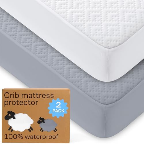 Niagara Crib 2 Pack 100% Waterproof Mattress Protector, Soft Breathable Crib by NiagaraSleepSolution