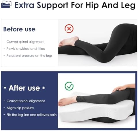 Leg Pillow for Side Sleepers, Memory Foam Knee Pillow for Side Sleeping - Image 2