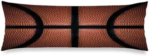 Basketball Body Pillow Cover 20x54 Pillow Case Basketball Spot Leather Texture by MATEKULI