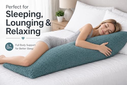 REAFORT Sherpa Body Pillow Cover 21"x54", Zipper Closure - Image 5