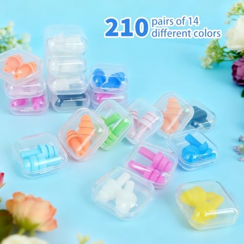 210 Pcs Ear Plugs Bulk with Carry Cases Sof Noise Cancelling Ear Plugs Reusable - Image 2