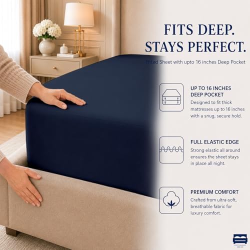 4 Piece Three Quarter Sheets Fits 16" Deep, Egyptian Cotton - Image 7