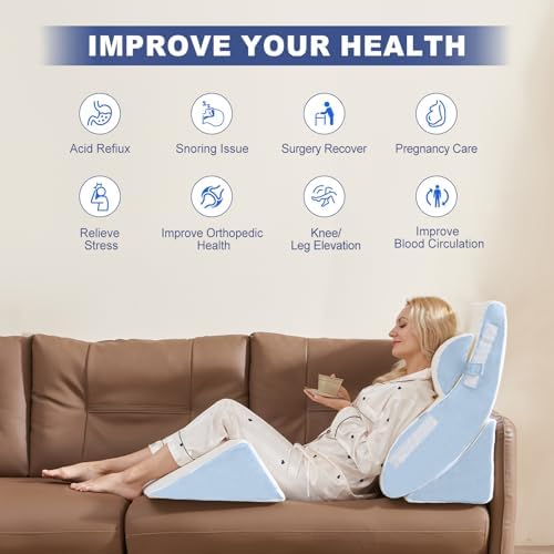 WSOFRLAC 4PCS Wedge Pillow Set for Sleeping – Orthopedic Bed Pillow for Post - Image 5