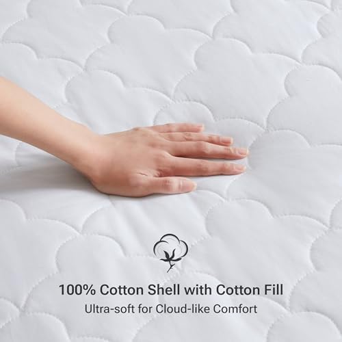 Sleep Philosophy Twin Size Mattress Pad, 100% Cotton Mattress Protector - Image 2