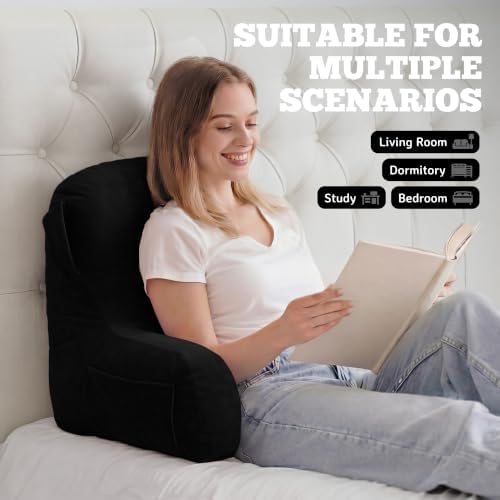 Reading Pillow for Bed, Back Pillow for Bed Sitting Up, Lumbar Support Pillow - Image 3