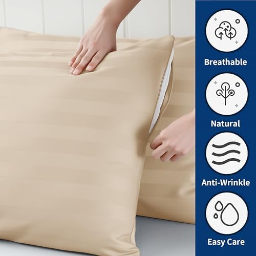 King Pillow Protector Set of 2, 100% Egyptian Cotton Cases - Image 3