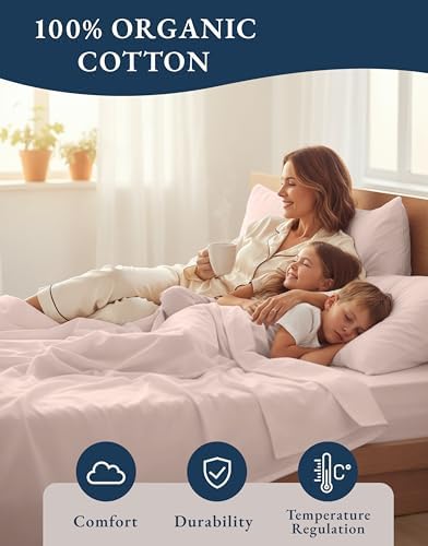 LANE LINEN Twin XL Sheet Set 100% Organic Cotton Percale Soft - Image 6