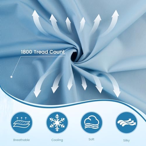 LUXEAR 2 Pack Cooling Pillow Cases, Gradient Blue - Image 5