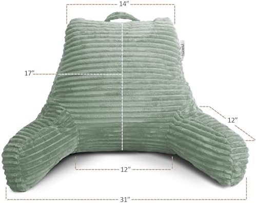 Hearth & Harbor Reading Pillow for Bed Adult – Back Pillow for Sitting in Bed - Image 6