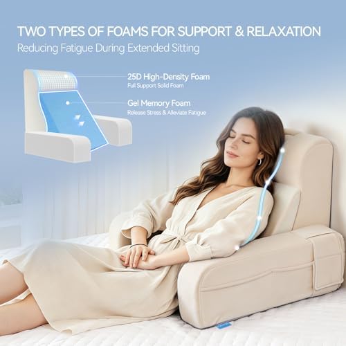 Kayfia Reading Pillow, Gel Memory Foam Back Rest Pillow - Image 3