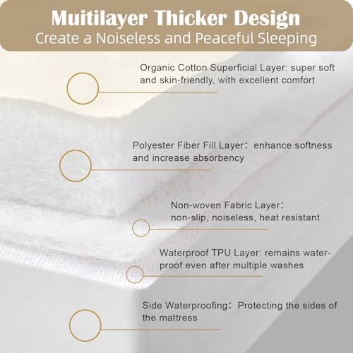 Organic Full Mattress Protector -Top&Side 100% Waterproof Protector - Image 5